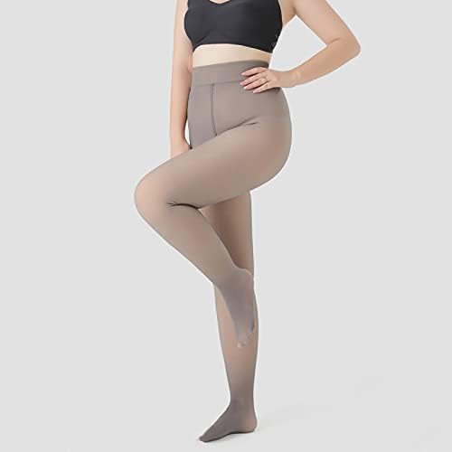 XXBR Термички хеланки за жени плус големина, есен зимска мода густа топла лажна проucиркачка хулахопки руно наредени панталони