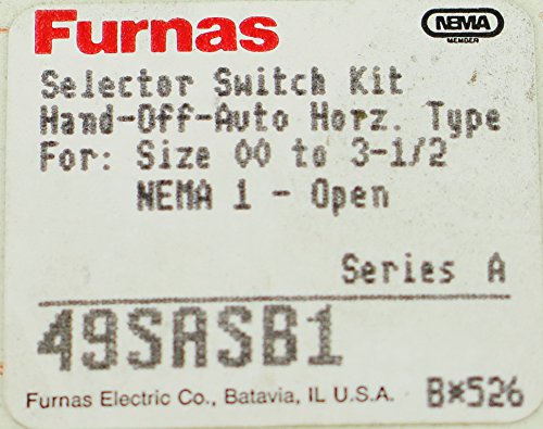 Furnas Electric Co 49SASB1 Отворен, Комплет за прекинувачи на селекторот, за големина 00 до 3-1/2, панел, NEMA 1, автоматска рака
