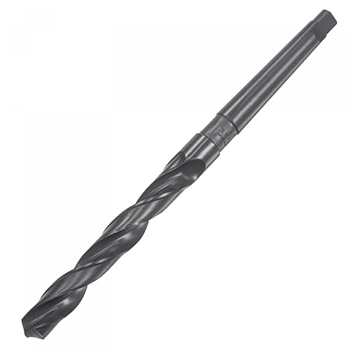 Uxcell 11,8 mm Пресврт за вежбање Бит со MT1 Morse Taper Shank, 100мм флејта должина со голема брзина челик црн оксид