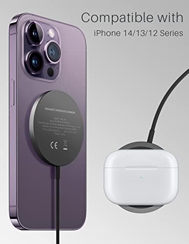 Магнетски безжичен полнач компатибилен со полначот Magsafe, Iphone Mag Safe Charger за iPhone 14/14 Pro/14 Plus/14 Pro Max/13/13