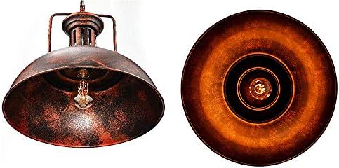 LMSOD Индустриски наутички штала со приврзок светло сингл со рустикална купола чинија со облик на тавана тавана лустер за тавани