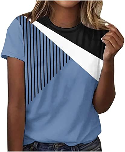 Тинејџерски девојки кратки 3/4 ракав брод памук памук викторијанска шарена маица маица маица жени