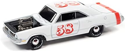 1970 Доџ Дарт, Вајт - nyони Молња JLSF022/48A - 1/64 Scale Diecast Model Toy Car Car Car Car
