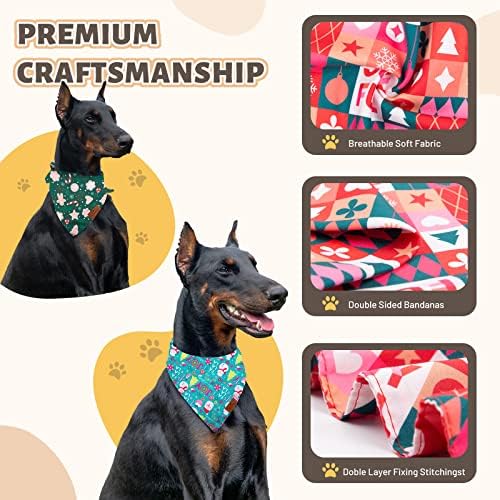Charcy Dog Bandanas 4 Pack, Fall Dog Bandana Boy Girl за роденден на одмор, прилагодлива издржлива шамија на кучиња, уникатен дизајн