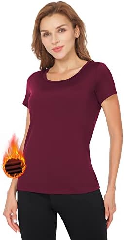 Термички врв на мансифит за жени руно наредени со кошула со кратки ракави