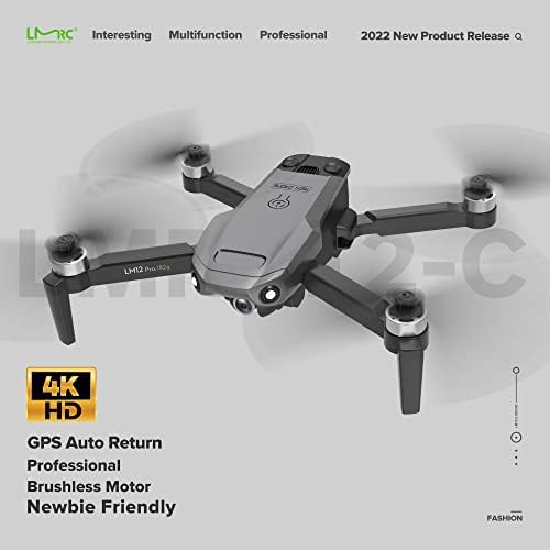 LMRC-12 GPS Drone со 4K UHD камера за возрасни, GPS Auto Retuil