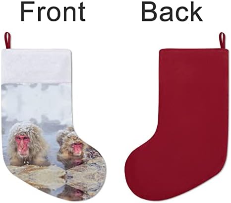 Снежни мајмуни Божиќни чорапи за порибување со кадифен камин виси за Божиќно дрво