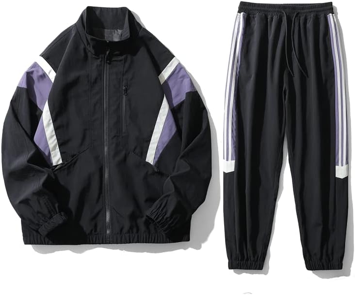 Менска дневна спортска облека поставува пролетни есенски обични тренерки мажи 2 парчиња патент светло GN-1522 s