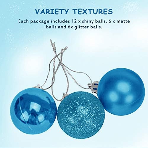 24 -тина Божиќни топки украси, 3,15in Shatterproof Декоративни висечки топки за Божиќ, празник за свадбени венчавки, бомбини поставени со