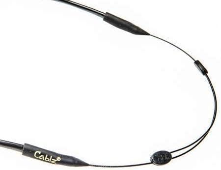 Cablz Zipz Прилагодлив Држач За Очила | Лесен, Низок Профил, Ремен За Држач За Очила Надвор Од Вратот | Црн Нерѓосувачки