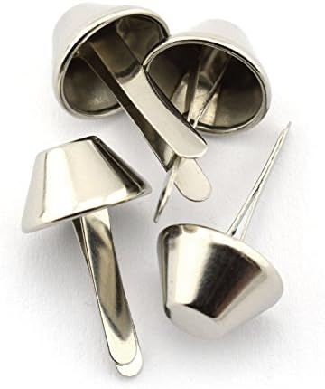 100 парчиња 1/2 рамни метални торби стапала столпчиња за печурки за занаетчиски занаетчиски чанти чанти чанти нокти сребро