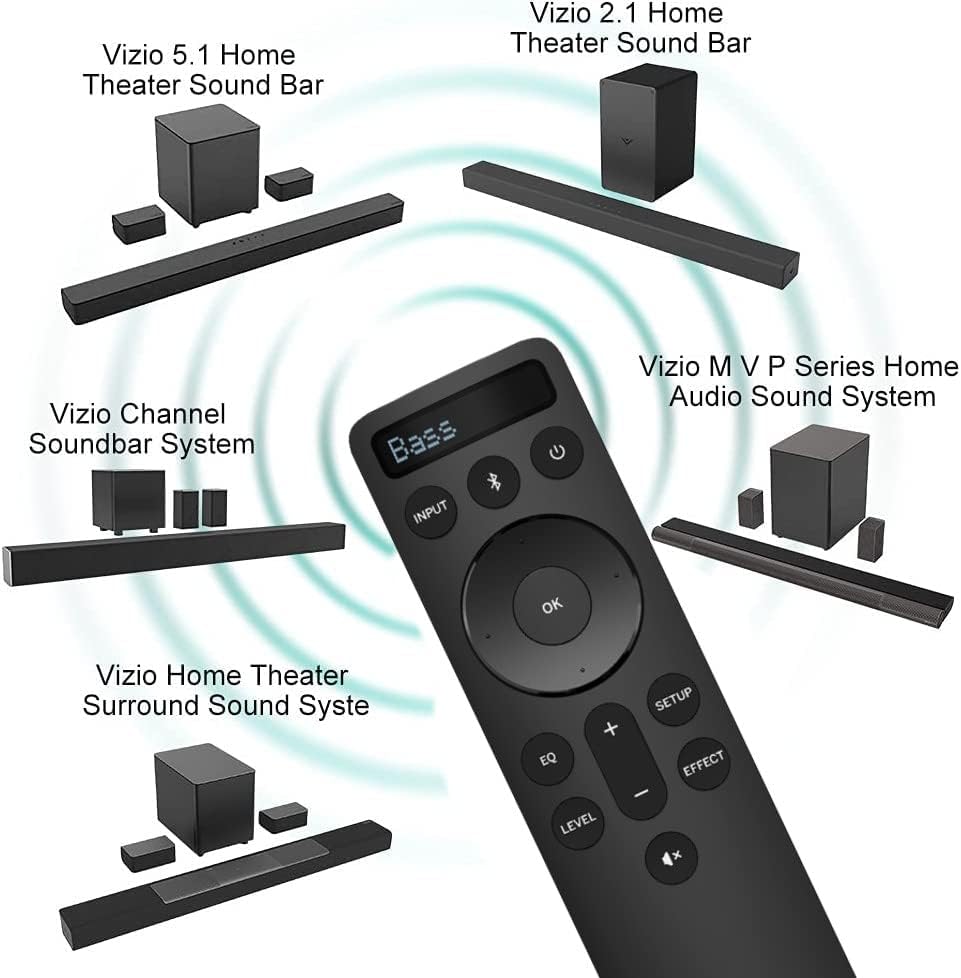 ОЕМ Замена Bluetooth Позадинско Осветлување Дисплеј Звучна Лента Далечински Управувач За Vizio 2.1 5.1 Домашно Кино Звучна Лента, Систем За Звучна
