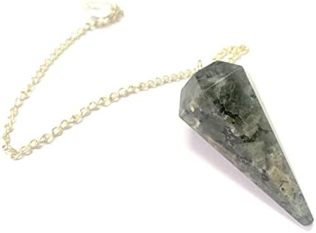 Crystalmiracle larvikite Gemstone Dowser Pendulum Crystal Crystal Reiki Feng Shui Wellness Energy Handhanted