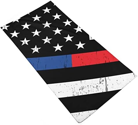 Полицијата и пожарникарот Американски знаме рачни крпи за лице за миење на телото меки меки за миење садови со слатки печатени за кујна за кујна
