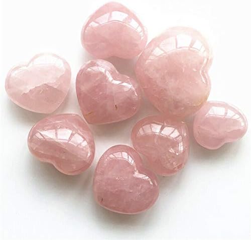 Qiaononai ZD1226 1PC срце во облик на природен розов кристал срцев камен розов кварц примероци заздравување на природни камења и минерали паднати