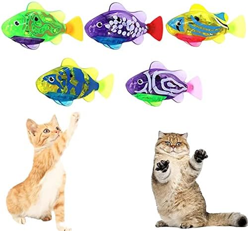 Хиквал Робо риба за мачки, роботска играчка со мачки, интерактивни роботи за пливање риби играчки за мачка, активирано пливање