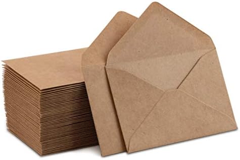 Крафт мини коверти Браун Крафт коверти за картички за подароци и визит -картички