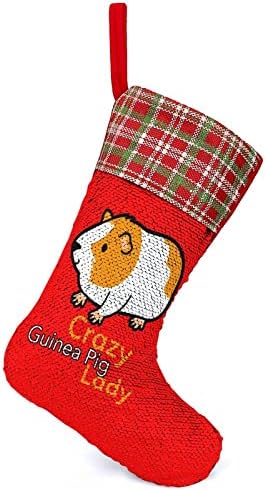 Луда заморчиња дама дама, божиќни чорапи за Божиќни празници, реверзибилни бои што се менуваат магичен фонд за Божиќно дрво камин виси