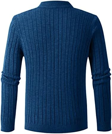 Wocachi Mens Turtleneck плетен џемпер пулвер 1/4 zip up вратот јака зимска топла тенок вклопување лесни џемпери