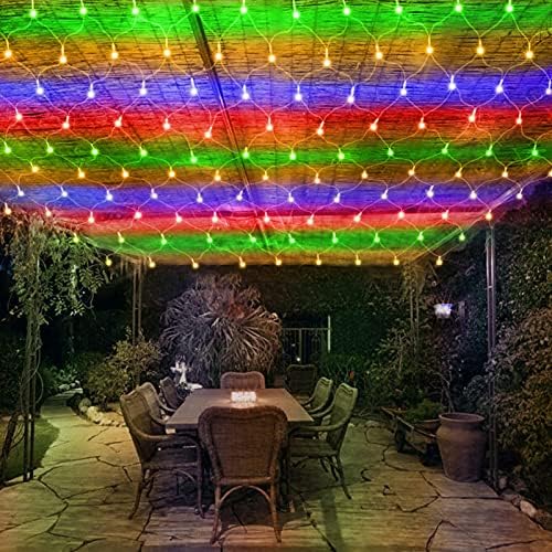Ехосари нето светла Божиќни украси, 9,8ft x6.6ft 200 LED диоди на отворено мрежни светла, 8 режими 30V со низок напон градинарски