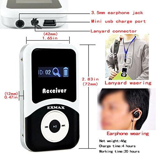 Exmax ATG-100T 195-230MHz безжичен микрофон Аудио туристички водич Систем Симултана опрема за толкување, толкувајќи го преведувачот во уво за