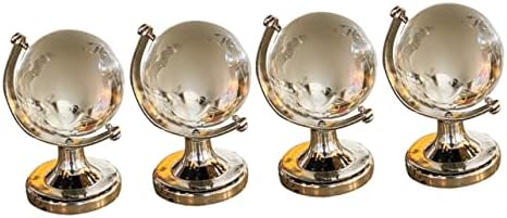 Lifkome 4 парчиња декорација на кристален глобус за дома гроздобер глобус Земји украс 3Д кристален глобус географија Глобус декор Земјински