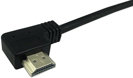 Cerrxian 15cm 6inch со голема брзина HDMI 2.0 лев агол HDMI 2.0 машки до женски продолжен кабел со завртки за дупки за завртки