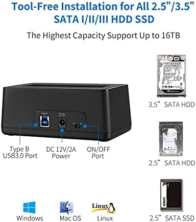 CZDYUF USB 3.0 До SATA Надворешен Хард Диск Приклучна Станица Прилог Адаптер за 2.5 &засилувач; 3.5 Инчен HDD SSD SATA Брзина до 5Gb