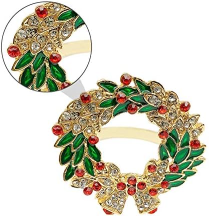 Кејсио 2 парчиња Божиќна салфетка спојници во форма на венец во форма на салфетки од салфетка прстени за венчавки