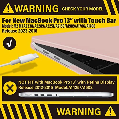 IBENZER компатибилен со 2023 2022 M2 MacBook Pro 13 Inch Case 2021- M1 A2338 A2289 A2251 A2159 A1989 A1706 A1708, Case & Cover