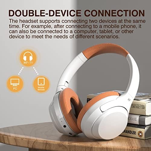 Слушалки за жични слушалки на IKF T1-безжични броеви за откажување на бучава Bluetooth Слушалница бас стерео звук 50 часа со употреба на време