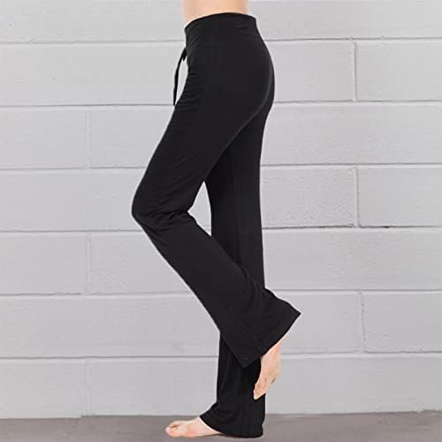 Викилеб женски јога панталони директно нозе удобно влечење водејќи долги активни обични деловни панталони за жени