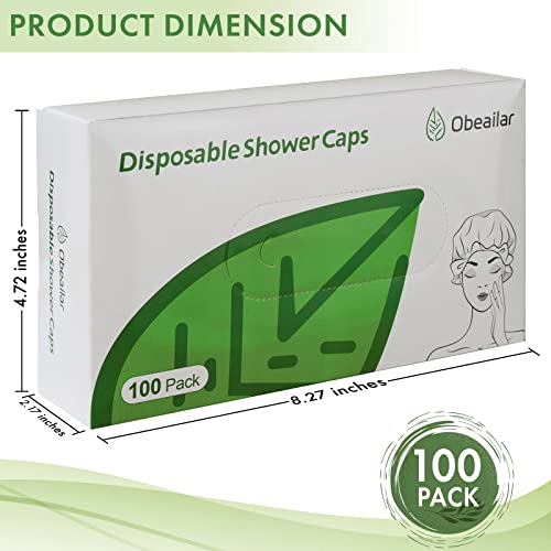 Капа за туширање за еднократна употреба на Obeailar, големи транспарентни капачиња за туширање за жени и мажи, водоотпорна еластична