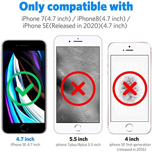 Заштитник на екранот Тантек за iPhone SE 2020 2-та генерација, iPhone 8,7,6s, 6, 4,7-инчи, калено стакло филм, ултра чист, 2-пакет