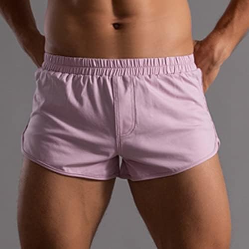 Боксерски шорцеви за мажи пакуваат мажи летни цврсти бои памучни панталони еластични ленти лабави брзо суво кратки нозе брифинки мажи