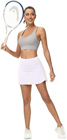 Уркеуф женски плетени тениски здолништа со 3 џебови со високи половини со половината, алетик голф, кој работи на тренинзи за вежбање