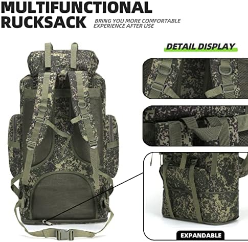 Bnmjvjl 100L кампување пешачење воен тактички ранец на отворено спортски торби за кампување, ранец