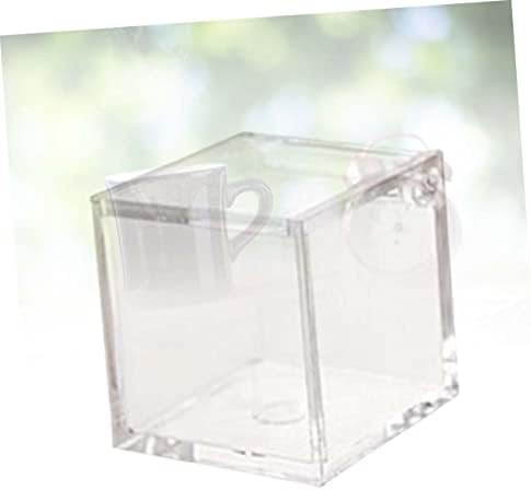 Bestonzon 12 компјутери Sqaure Акрилна дисплеј кутија Cube Candy Box Transparent Candy Box, чисти кутии за бонбони, квадратни кутии за подароци