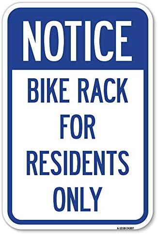 Велосипед Решетката За Жителите Само | 12 Х 18 Тешки Алуминиум Рѓа Доказ Паркинг Знак | Заштита На Вашиот Бизнис &засилувач; Општина / Направени