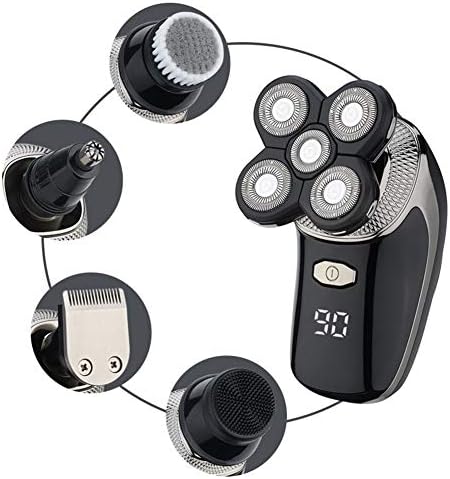 XFXDBT Водоотпорен Тример За Брада Професионален Тример За Коса За Нос И Уши Прецизни Електрични Машинки За Коса Безжичен Брич За Глава За Мажи Црн USB Полнење