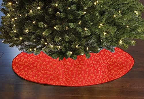 lovemyfabric 56 Тркалезна Дрво Здолниште За Божиќ &засилувач; Одмор Дрво Декор Сјајна Бонбони Трска