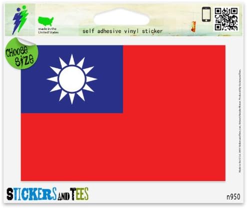 Налепница на прозорецот на прозорецот Винил на Националното знаме на Тајван 3 x 2