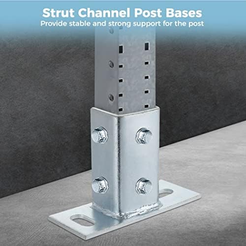 Homaisson 4PCS пост -бази, 2 склопени дупки за канали за постери, галванизиран систем за монтирање на подот, загради за монтирање на тешка