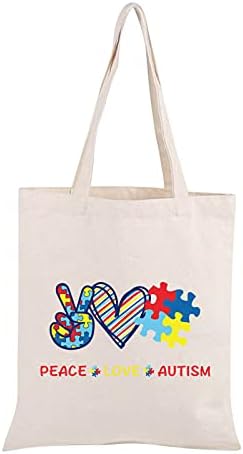 JXGZSO Загатка Парче Аутизам Свест Шминка Торба Со Патент Мир Љубов Аутизам Торбичка Торба Аутизам Подарок За Преживување