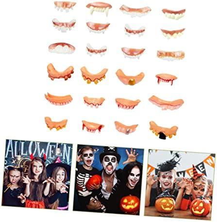 ToyVian Halloweeen протези шминка играчки играчки 24 парчиња грди лажни заби вампири заби