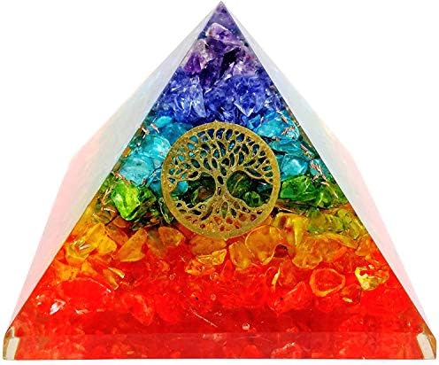 7 Чакра Кристално дрво на животот Оргон Пирамида комплет ЕМФ Заштита Медитација Генератор на енергија
