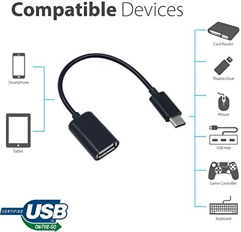 OTG USB-C 3.0 адаптер компатибилен со вашата CAT S62 за брзи, верификувани, мулти-употреба функции како што се тастатура, палецот,