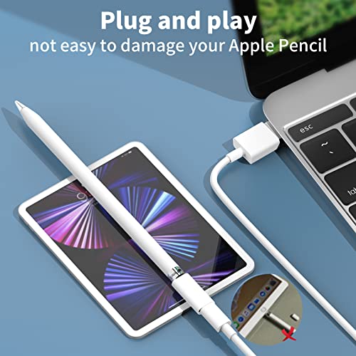 Painica [Apple MFI сертифициран] Адаптер за полнач за моливи на Apple, конектор за адаптер за полнење на кабел за молња, компатибилен со Apple