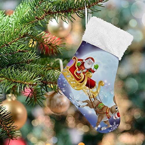 Алаза Божиќни чорапи Санта санки Класик Персонализирани мали декорации за порибување за семејни сезонски празници за забави Декор од 4.7,87