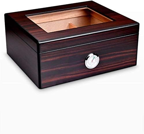 Кутија за складирање на бирото ZCXIYU CEDAR Дрво кутија со навлажнувач овлажнител може да држи околу 50 цигари исклучителни